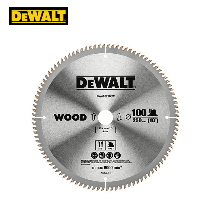 디월트 DWA102100W 원형톱날 목재 250 (10) 25.4mm 100T 2.2t